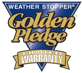 GAF Golden Pledge specification provides a 25 year workmanship warranty and a 50 year non-prorated workmanship warranty including a 130 mph wind warranty.